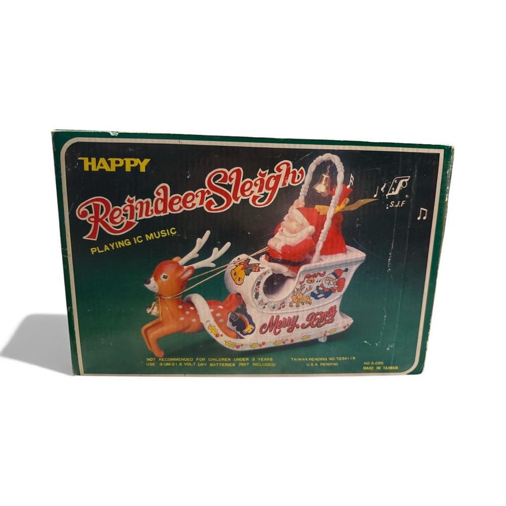 Vintage - Happy Reindeer Sleigh with Music